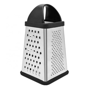 Professional box grater stainless steel with 4 sides plastic handle manual cheese vegetable grater