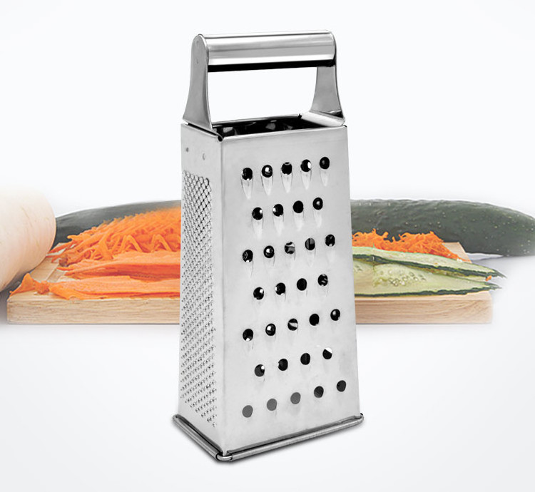 Wholesale stainless steel 4 sides cheese grater handheld grinder vegetable grater kitchen tools