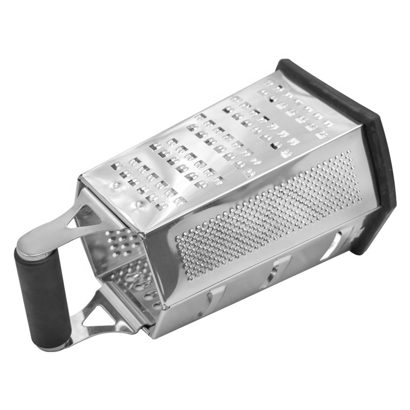 Professional kitchenware stainless steel 6 sided grater manual cheese grater veget slicer grater