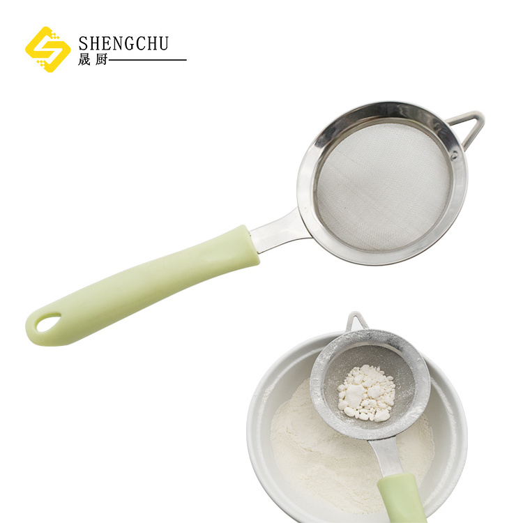 Kitchen Baking pastry Tools Stainless steel Flour Sieve with Plastic handle Handheld  Flour Sifter