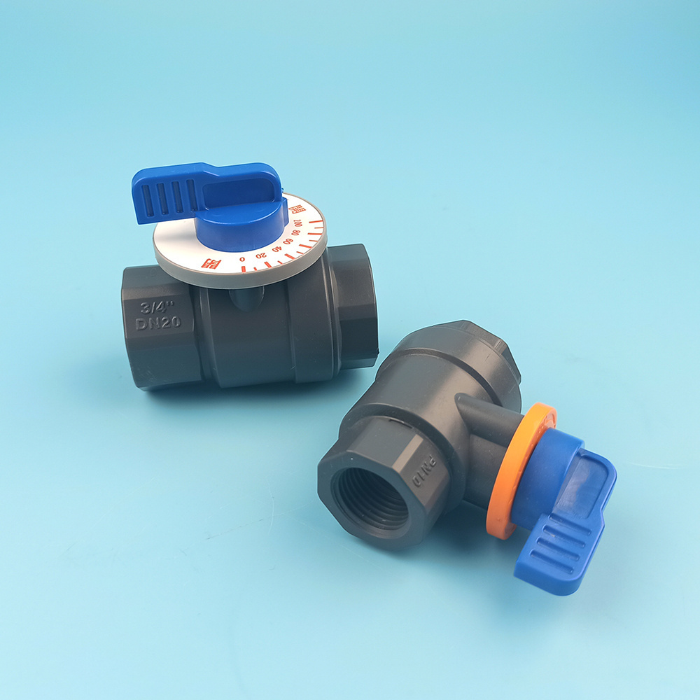 NPT threaded metering PVC mini two pieces ball valve