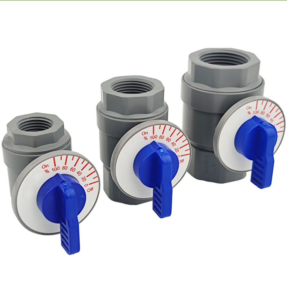 NPT threaded metering PVC mini two pieces ball valve