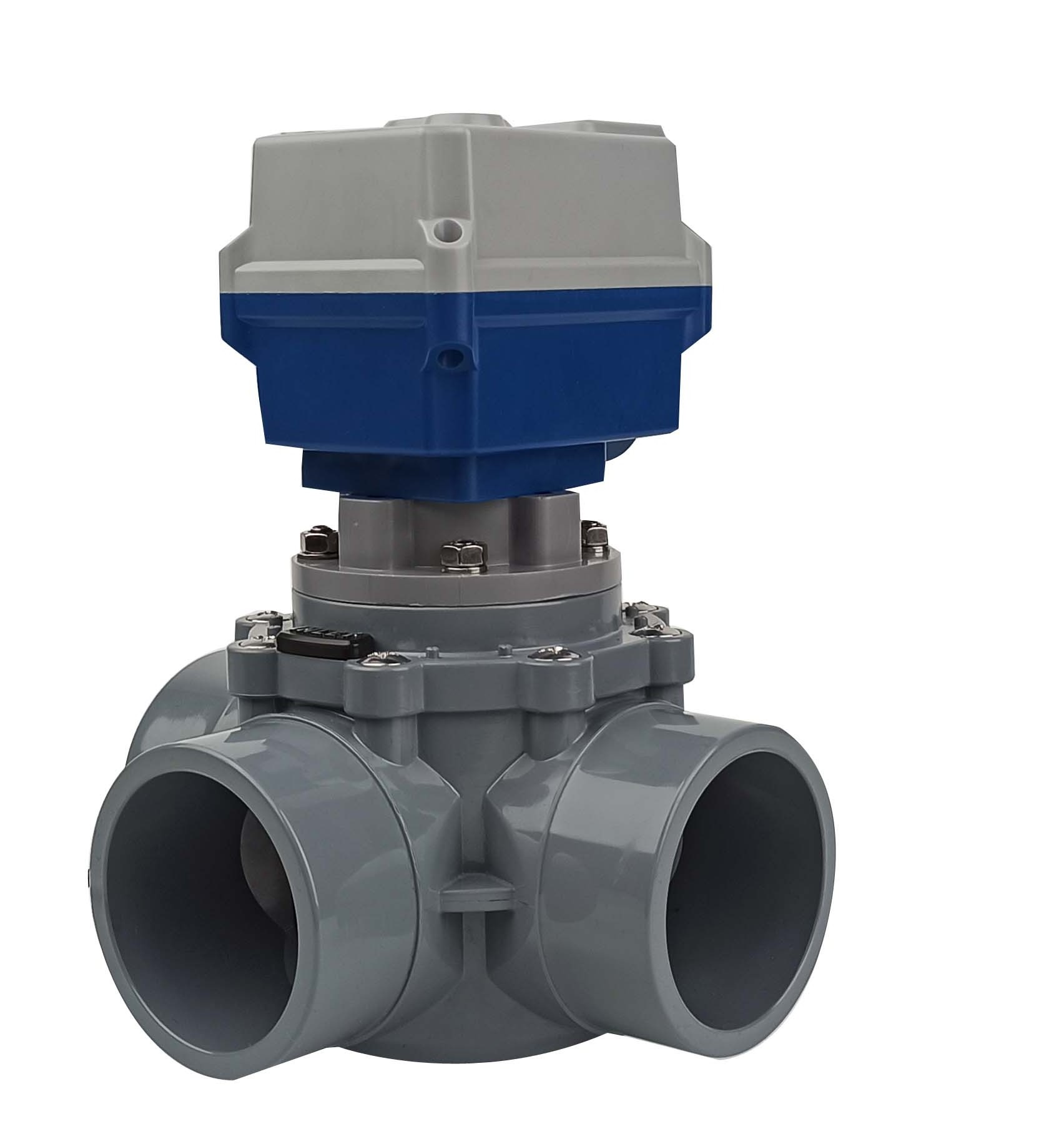 Motorized CPVC swimming pool 3-way diverter valve