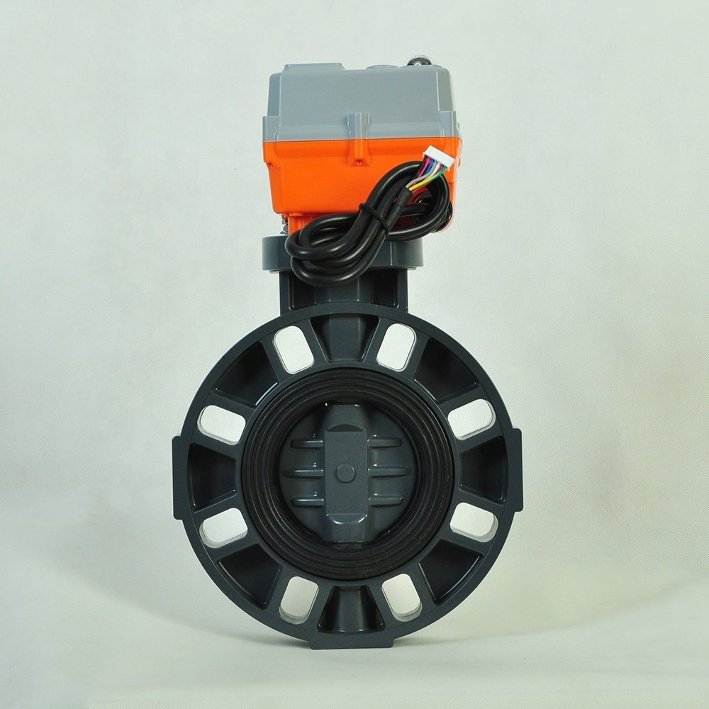 Butterfly valve PVC wafer type 4 inch electrical water valve