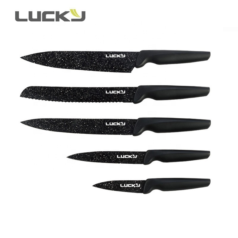 Exclusive 6pcs Stainless Steel Marble Coating Kitchen Knife Set