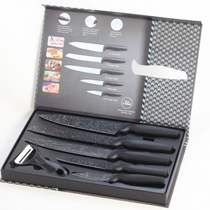 Exclusive 6pcs Stainless Steel Marble Coating Kitchen Knife Set