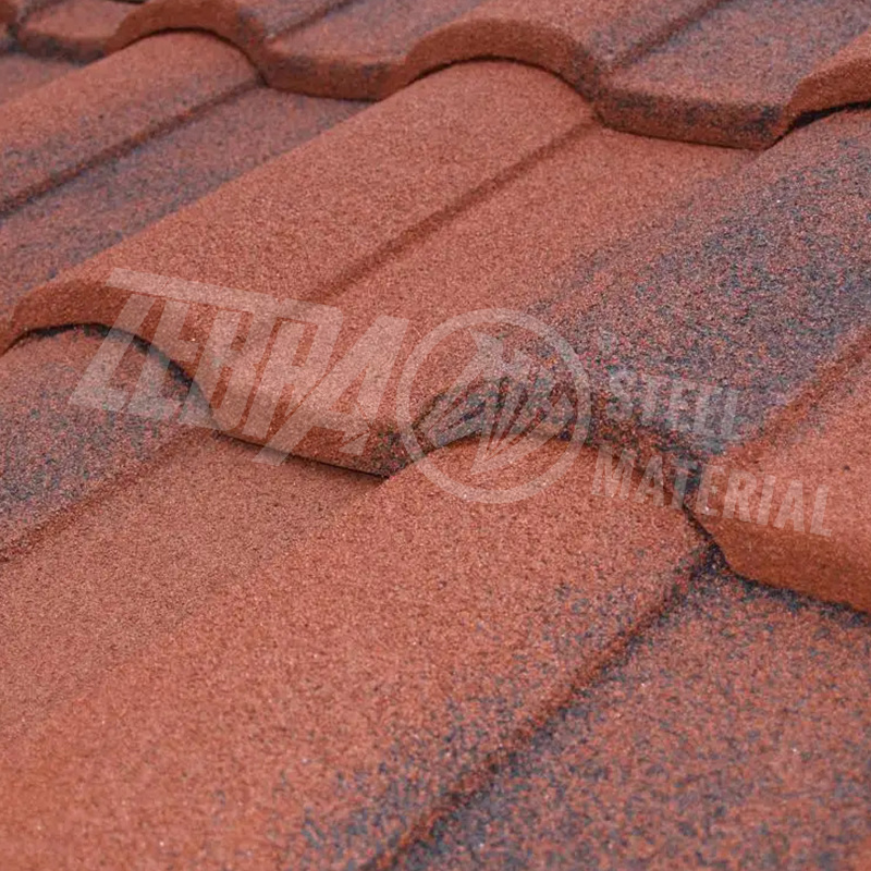 50 Years Warranty Anti-Fingerprints Color Stone Coated Metal Roof Tiles Steel Roof Tile Red Roofing Shingles