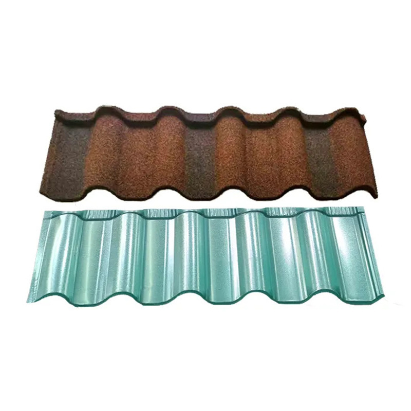 Lowest Price Roof Tile Stone Coated Steel Roofing Tile Deep Roman Type 0.45mm Stone Coated Metal Roof Tile