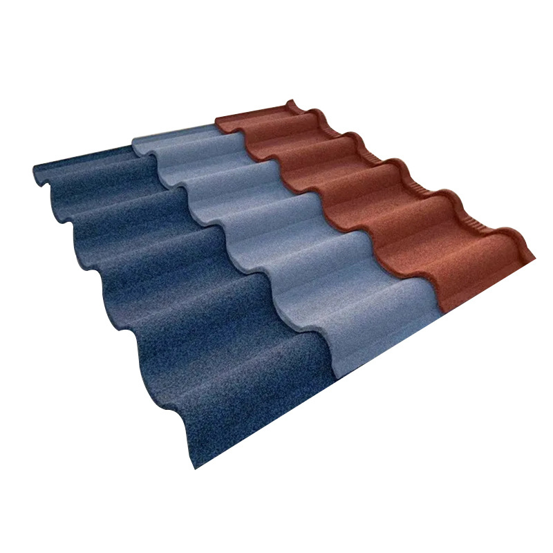 Lowest Price Roof Tile Stone Coated Steel Roofing Tile Deep Roman Type 0.45mm Stone Coated Metal Roof Tile