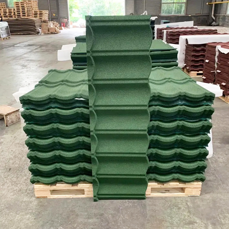 Building Materials for House Stone Metal Roofing Sheet Decramastic Roofing Tiles 0.4mm Color Stone Coated Metal Roof Tiles