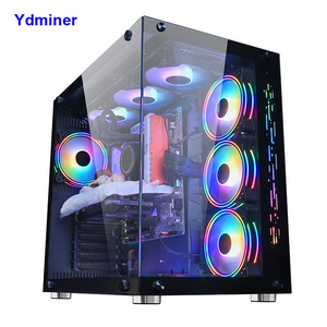 High Quality Glass Panel Gaming PC Computer Gaming Full Tower Case Desktop ATX CPU Cabinet