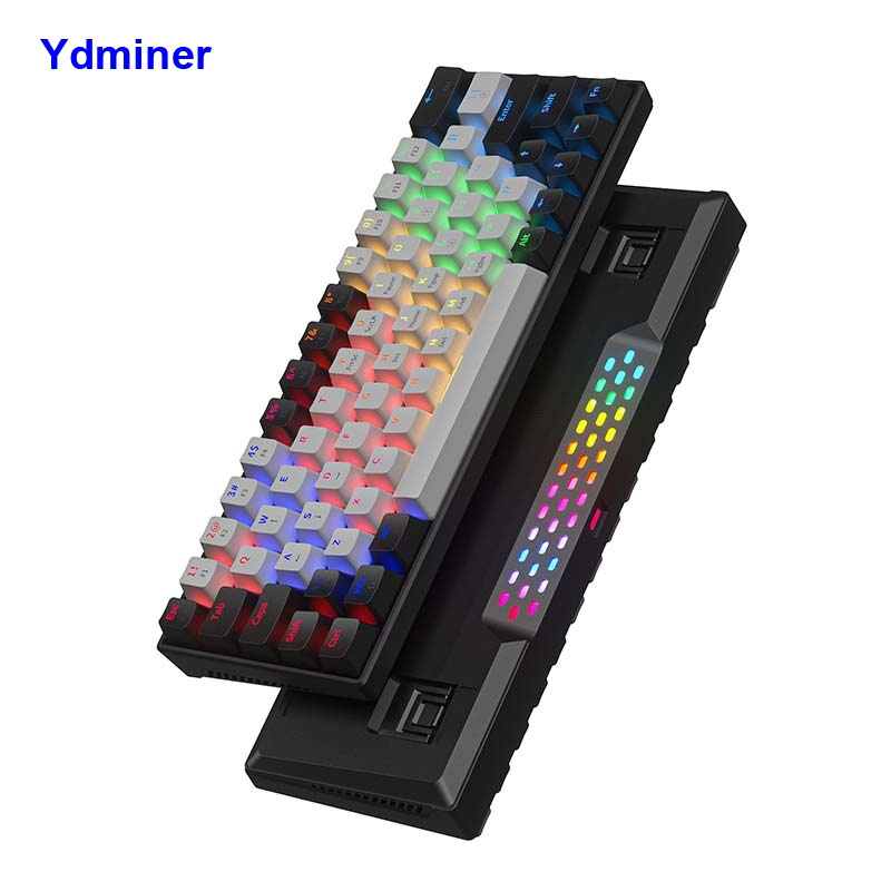 Fashion RGB backlit Custom 64 87 104 Keys Optical Mini USB Wired Mechanical Keyboard