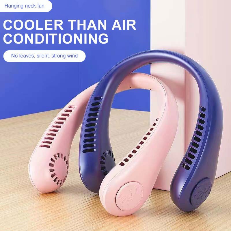 Hanging Neck Fan Leafless Speed Charging 2000mah Hand held Mini Hanging Neck Fan Bladeless Usb Portable Cooler Fan