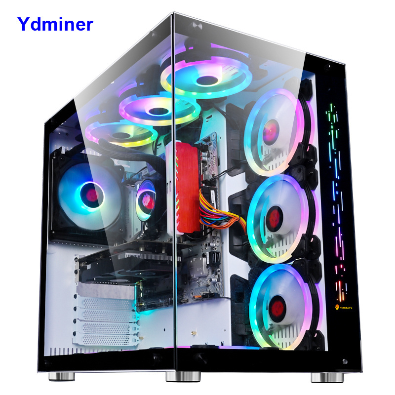 High Quality Glass Panel Gaming PC Computer Gaming Full Tower Case Desktop ATX CPU Cabinet