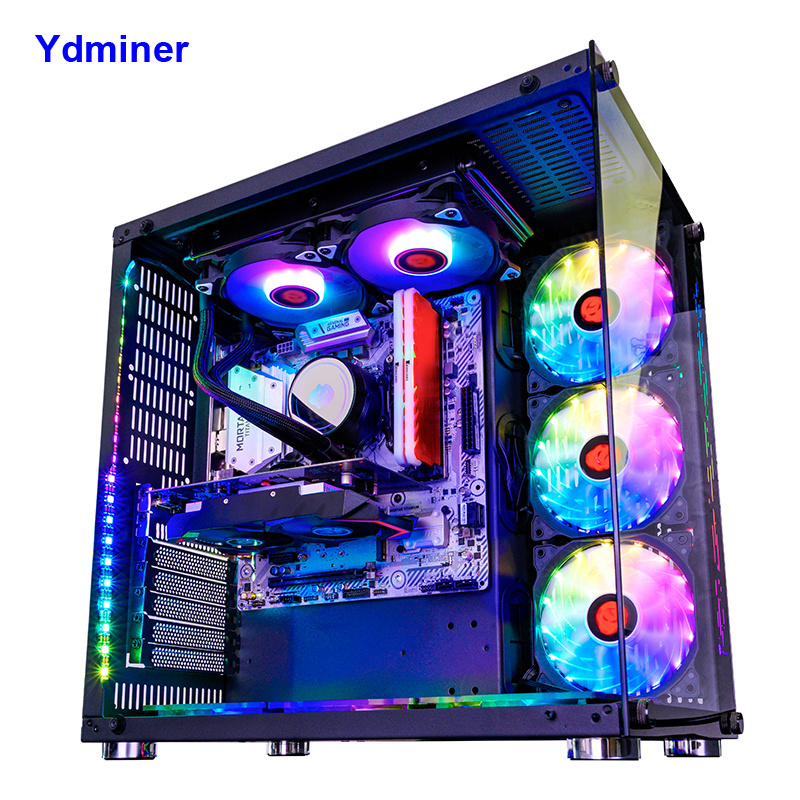 High Quality Glass Panel Gaming PC Computer Gaming Full Tower Case Desktop ATX CPU Cabinet