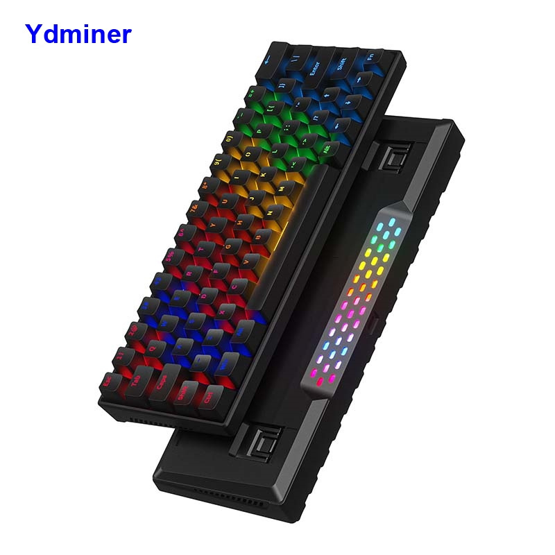 Fashion RGB backlit Custom 64 87 104 Keys Optical Mini USB Wired Mechanical Keyboard