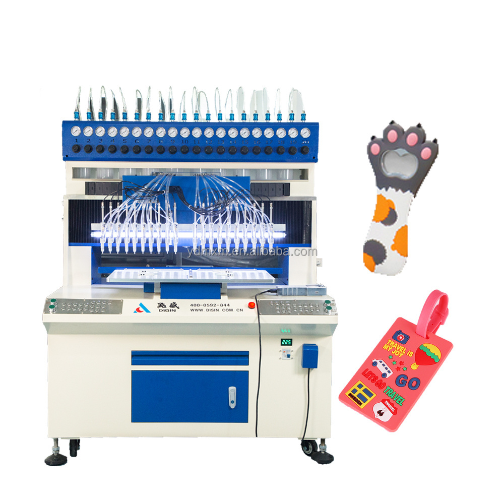 3d Soft Pvc Keychain Machine Automatic Dripping Machine Pvc Rubber Label Making Machine Liquid Pvc Logo Patch