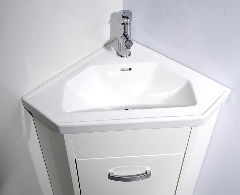 modern corner bathroom vanity with corner edge glossy finish for wholesale