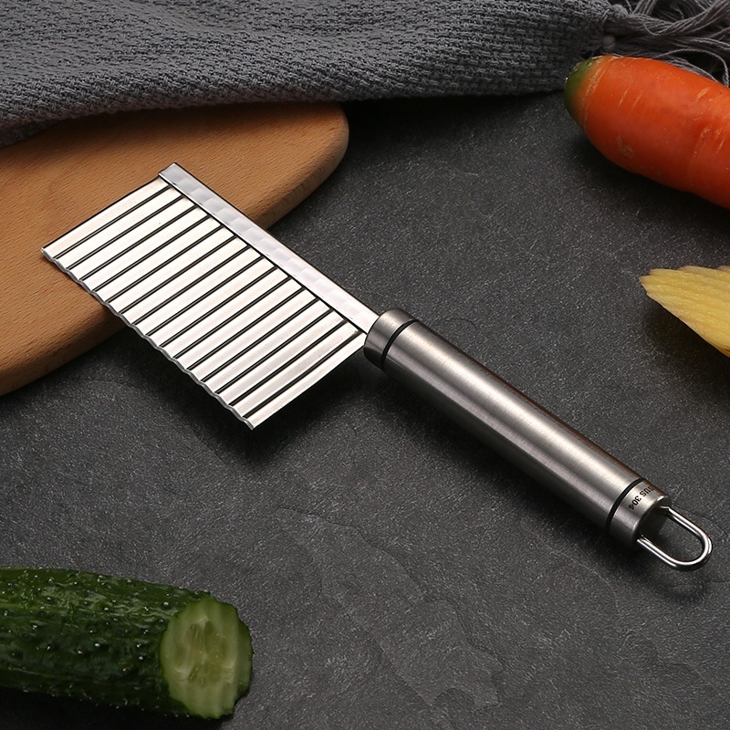 Stainless steel 304 French Fry Cutter Corrugated Cutting Knife Potato Slicer Onion Slicer Wavy Cutter with Hook