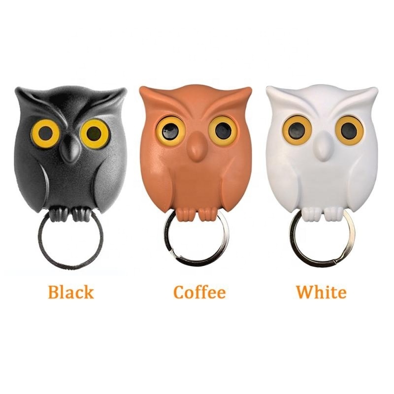 NEW Wall Hanging Key Holder Creative Key Hook Door Hanger Night Owl Magnetic Storage Rack Home Organization Storage Organizer