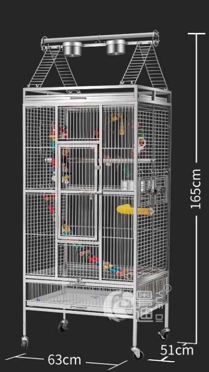 BC101 Wholesale Elegant loyal style big stainless steel bird cage for parrot