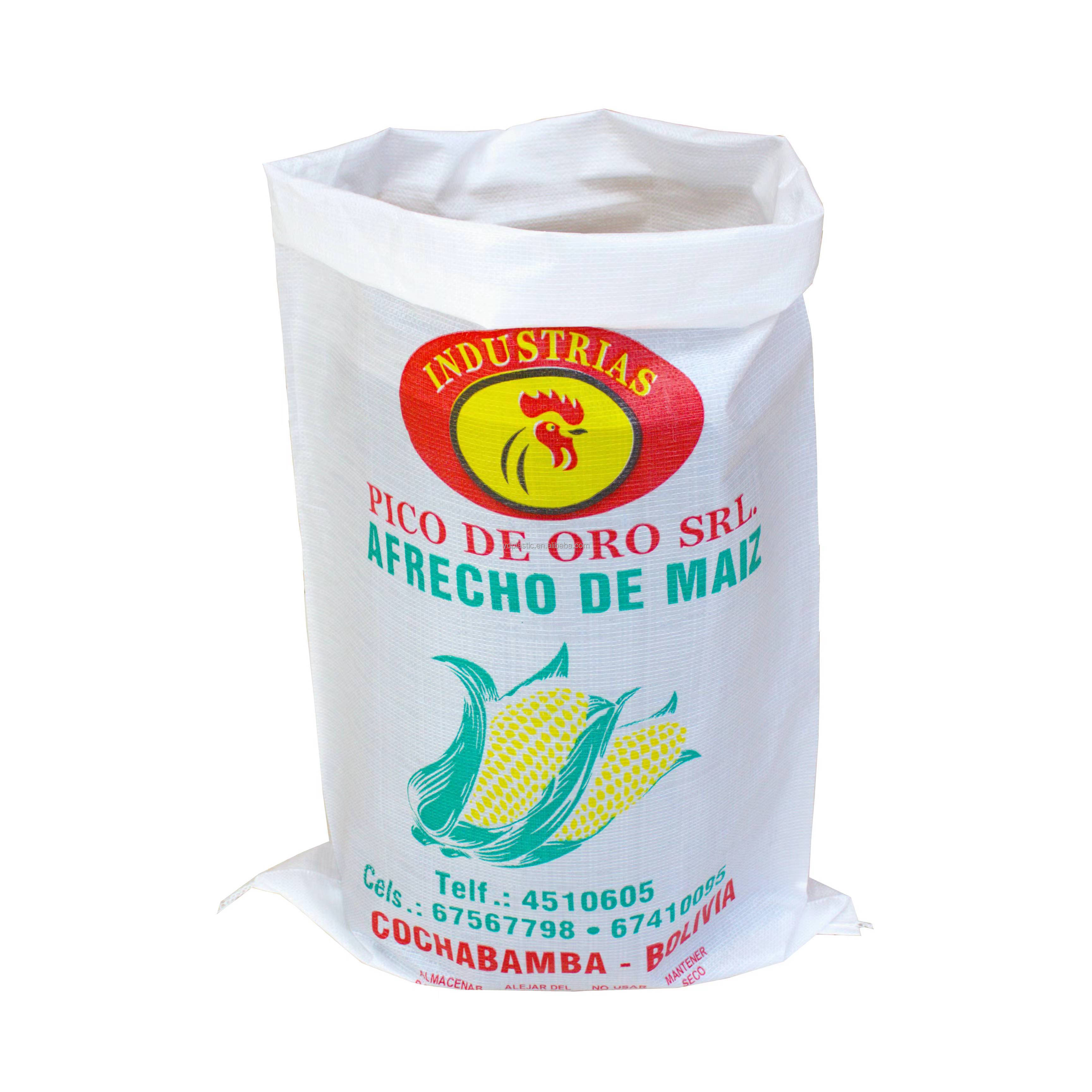 China hot sale pp woven bag 50kg bulk fertilizer bag 20kg 25kg ric grain bag design