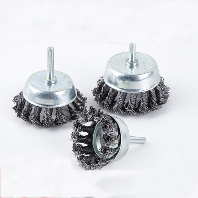 YDS Steel wire twisted crimped wire brush round brush for polishing end brush