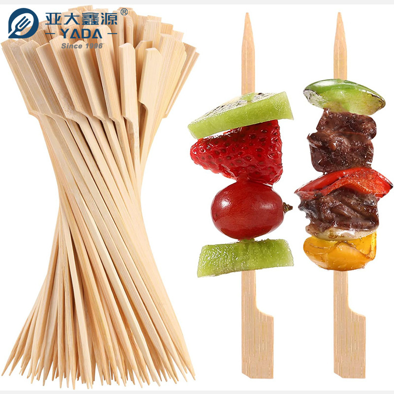 Yada Biodegradable Paddle Rotating Bbq Skewer Disposable Bamboo Gun Skewer Burger Bamboo Sticks With Customize Logo