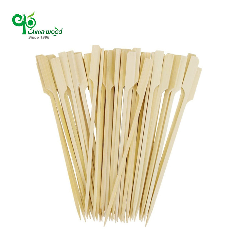 Yada Biodegradable Paddle Rotating Bbq Skewer Disposable Bamboo Gun Skewer Burger Bamboo Sticks With Customize Logo