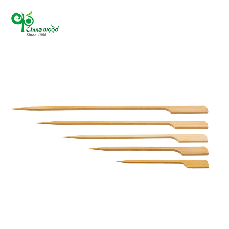 Yada Biodegradable Paddle Rotating Bbq Skewer Disposable Bamboo Gun Skewer Burger Bamboo Sticks With Customize Logo