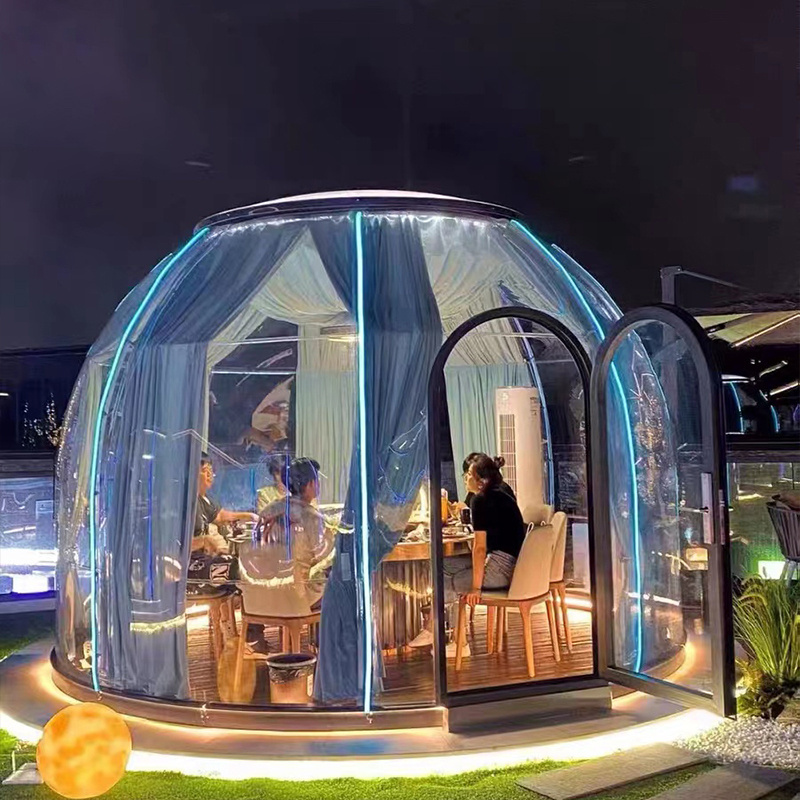 Geodesic Dome Dinning Tent House Outdoor Igloo Dome Polycarbonate Transparent Camping Tent Bubble Tent