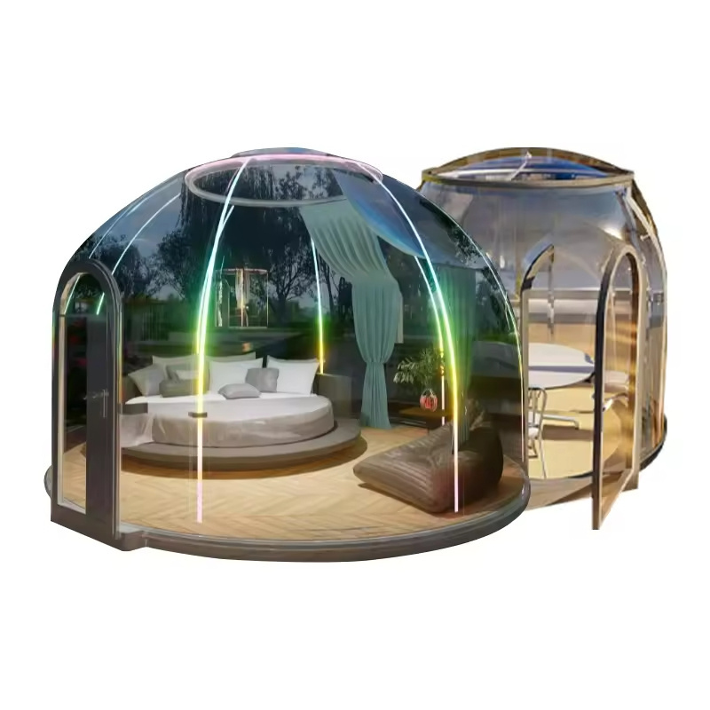 Luxury round Transparent Insulated Waterproof Sphere Dome Glamping Hotel House Resort polycarbonate Bubble Tent