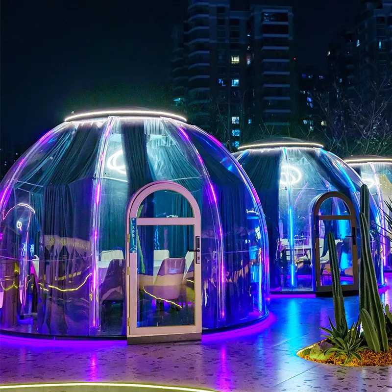 Prefab Home Outdoor Luxury Transparent Bubble Camping Hotel Tent House Glamping 6-8 Person Polycarbonate  Dome Tent