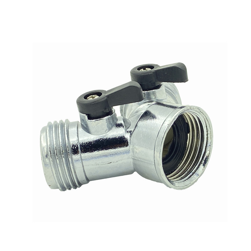 Brass 2-Way Garden Tap Water Splitter 3/4 Y Irrigation Valve Quick Connector Garden Hose Faucet Adapter 1 Set