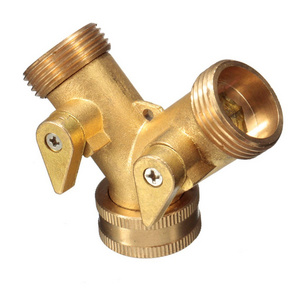 Garden tools 3/4inch Double Distribution Valve Solid Brass Double Two Way Tap garden Garden Connector Adaptor Hose Splitter