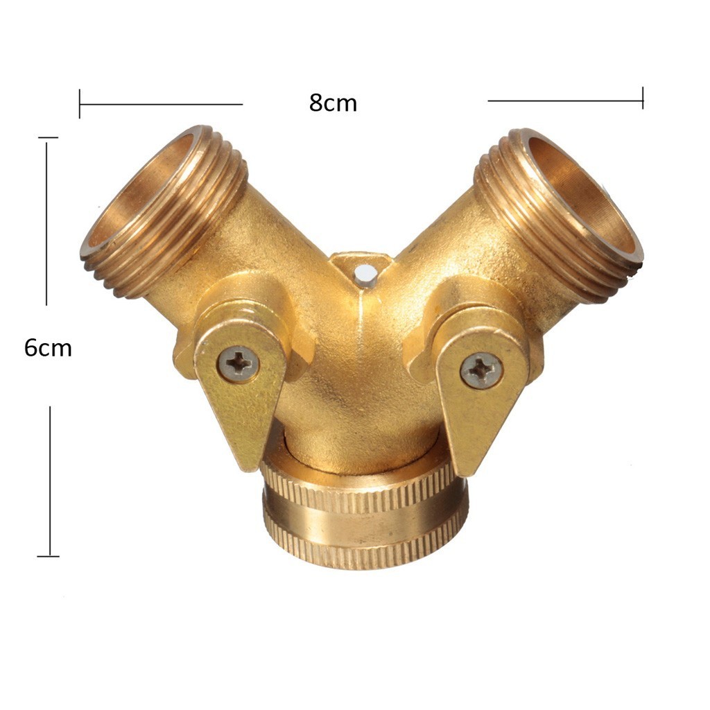 Garden tools 3/4inch Double Distribution Valve Solid Brass Double Two Way Tap garden Garden Connector Adaptor Hose Splitter