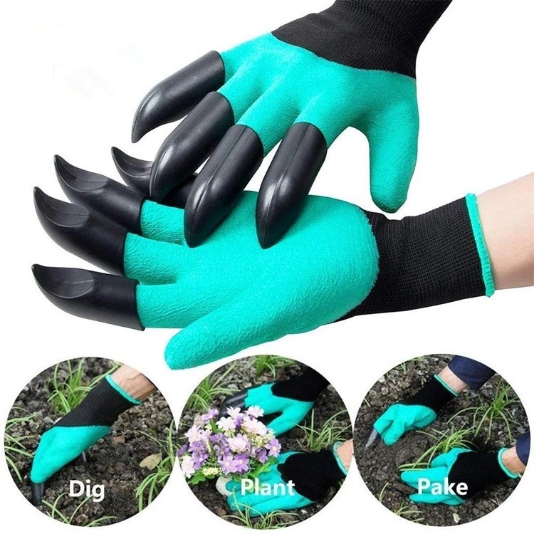 4/8 Hand Claw ABS Plastic Garden Rubber mitten Gardening Digging Planting Durable Waterproof Work Outdoor Gadgets 2 Style