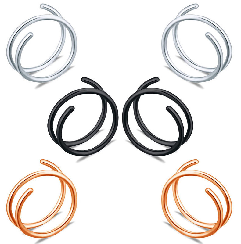 20g 316L surgical stainless steel new design double hoops nose ear ring for man women