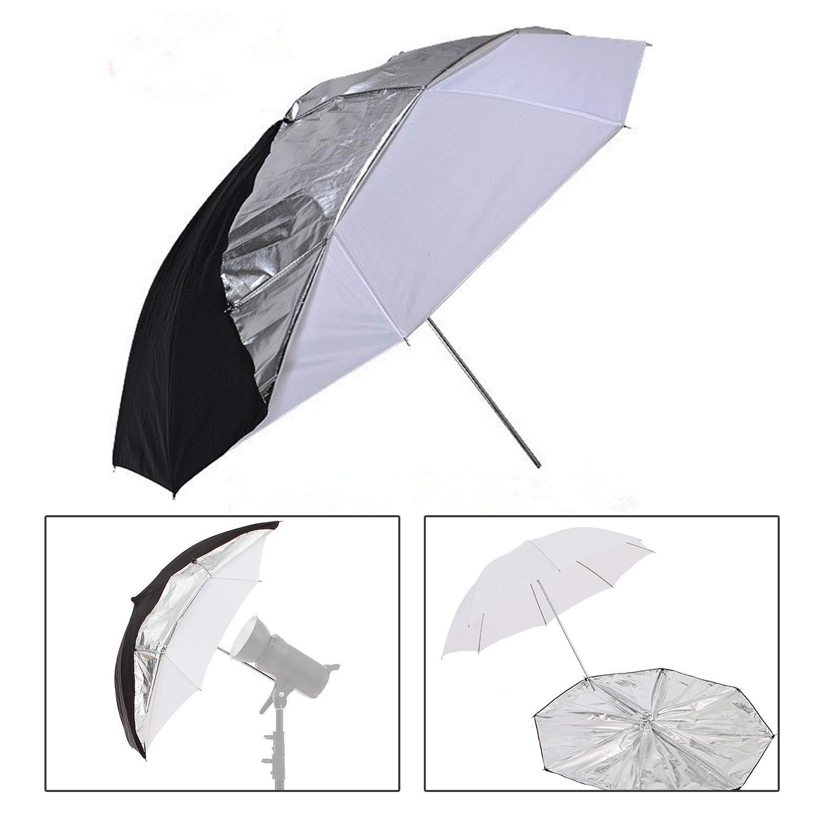 YEAH Custom Logo 2 in 1 Removable Black Silver Cover Photography Flash Translucent White Soft Umbrella for Video Studio Photo Sh