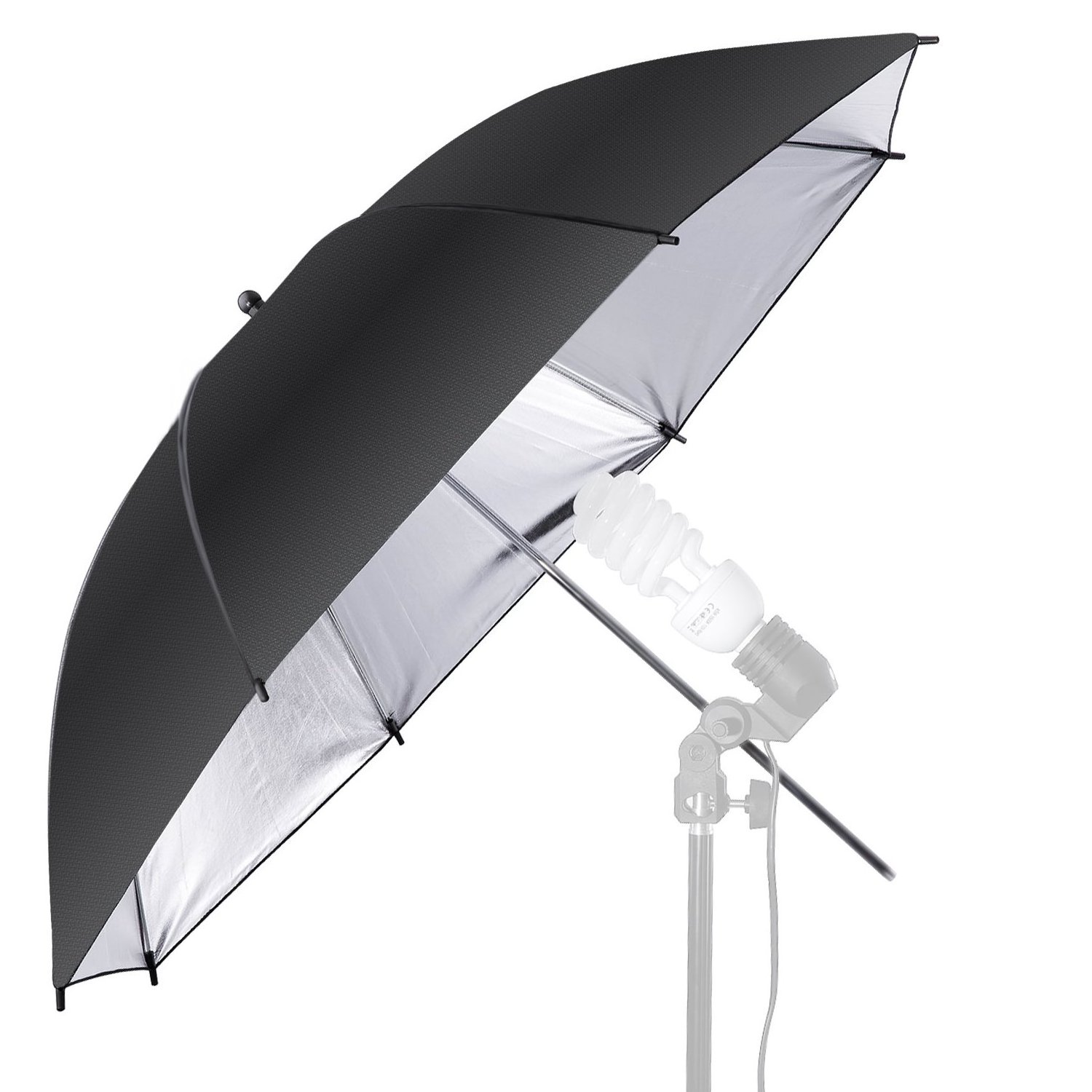 YEAH Black/Silver Reflective Photography Studio Flash Light Umbrella for Camera Photo Shooting