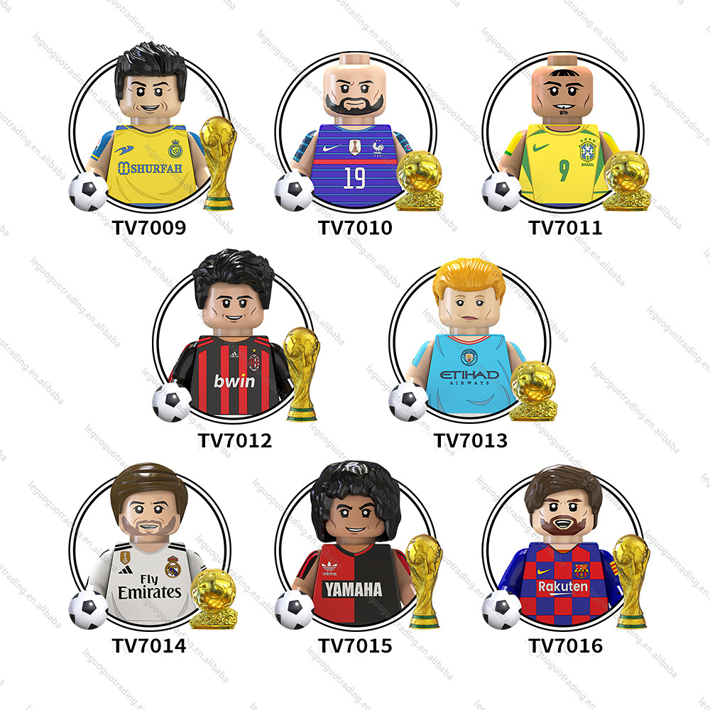 Hot Famous World Soccer Super Star Sports Football Player Mini Bricks Assemble Education Building Blocks Juguetes Toys For Kids