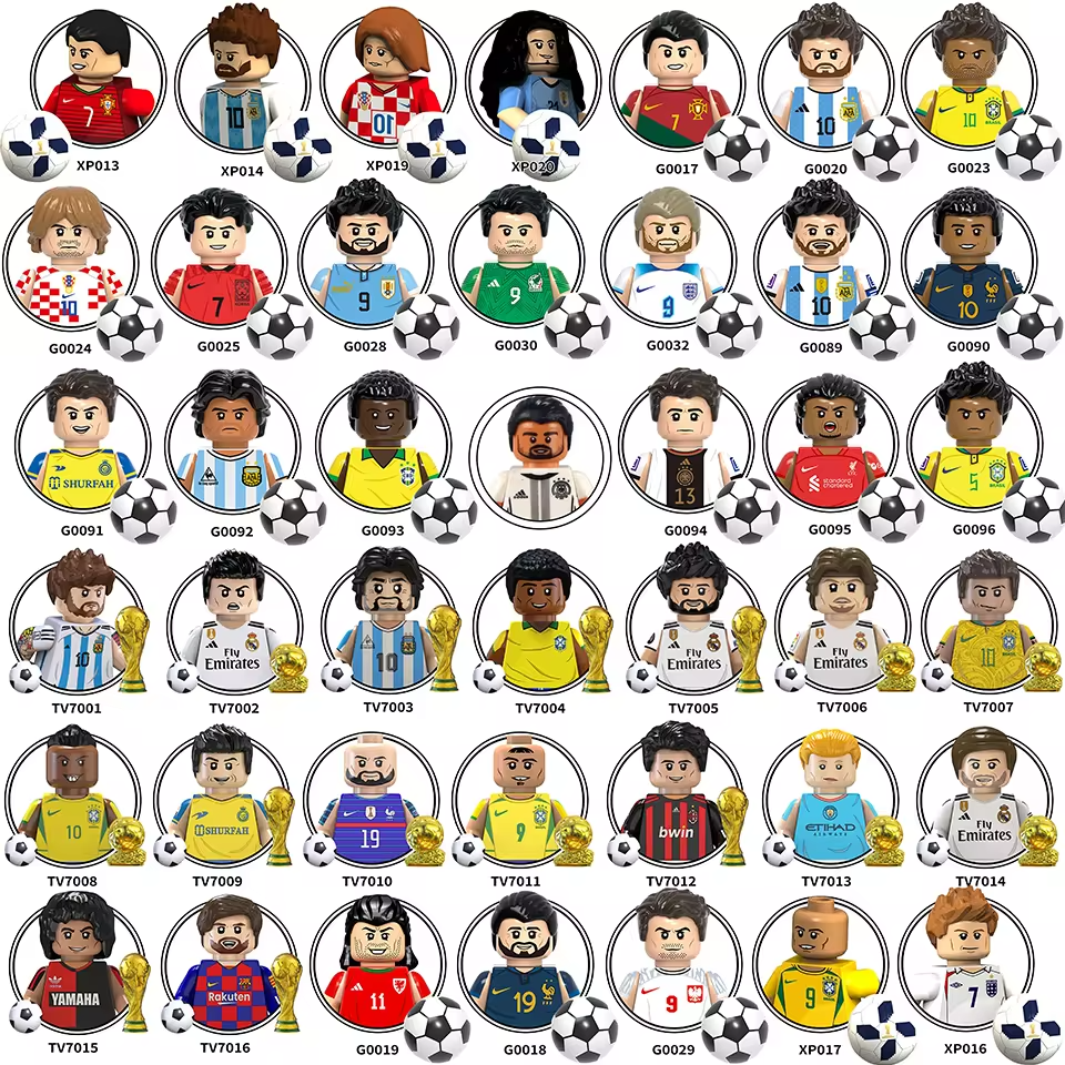 Hot Famous World Soccer Super Star Sports Football Player Mini Bricks Assemble Education Building Blocks Juguetes Toys For Kids