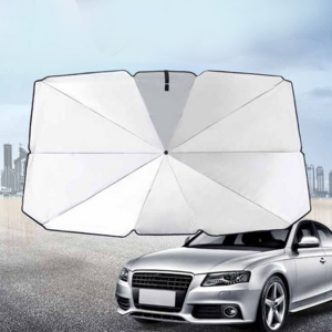 Car Windshield Sunshade Umbrella with Escape Safety Hammer, Folding Car Sun Shade Parasol Umbrella