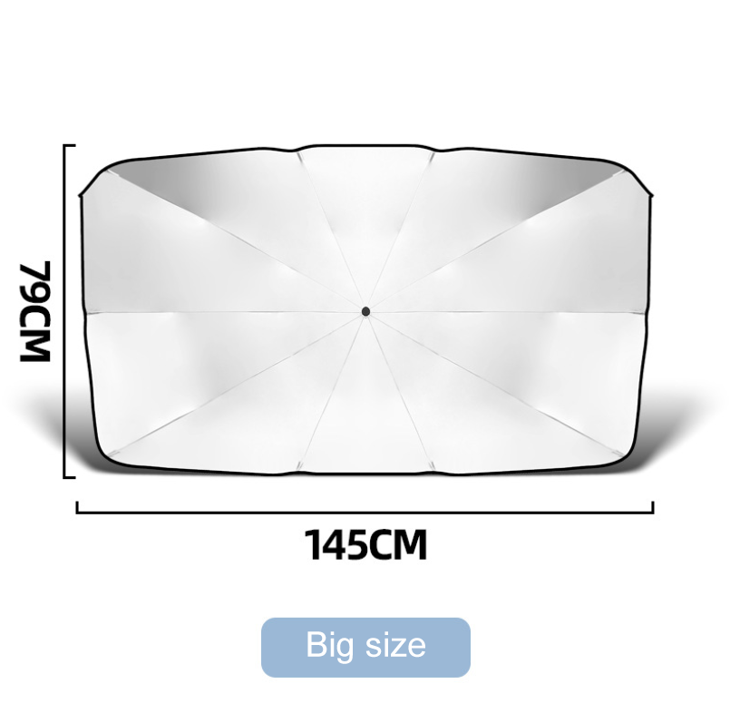 Car Windshield Sunshade Umbrella with Escape Safety Hammer, Folding Car Sun Shade Parasol Umbrella