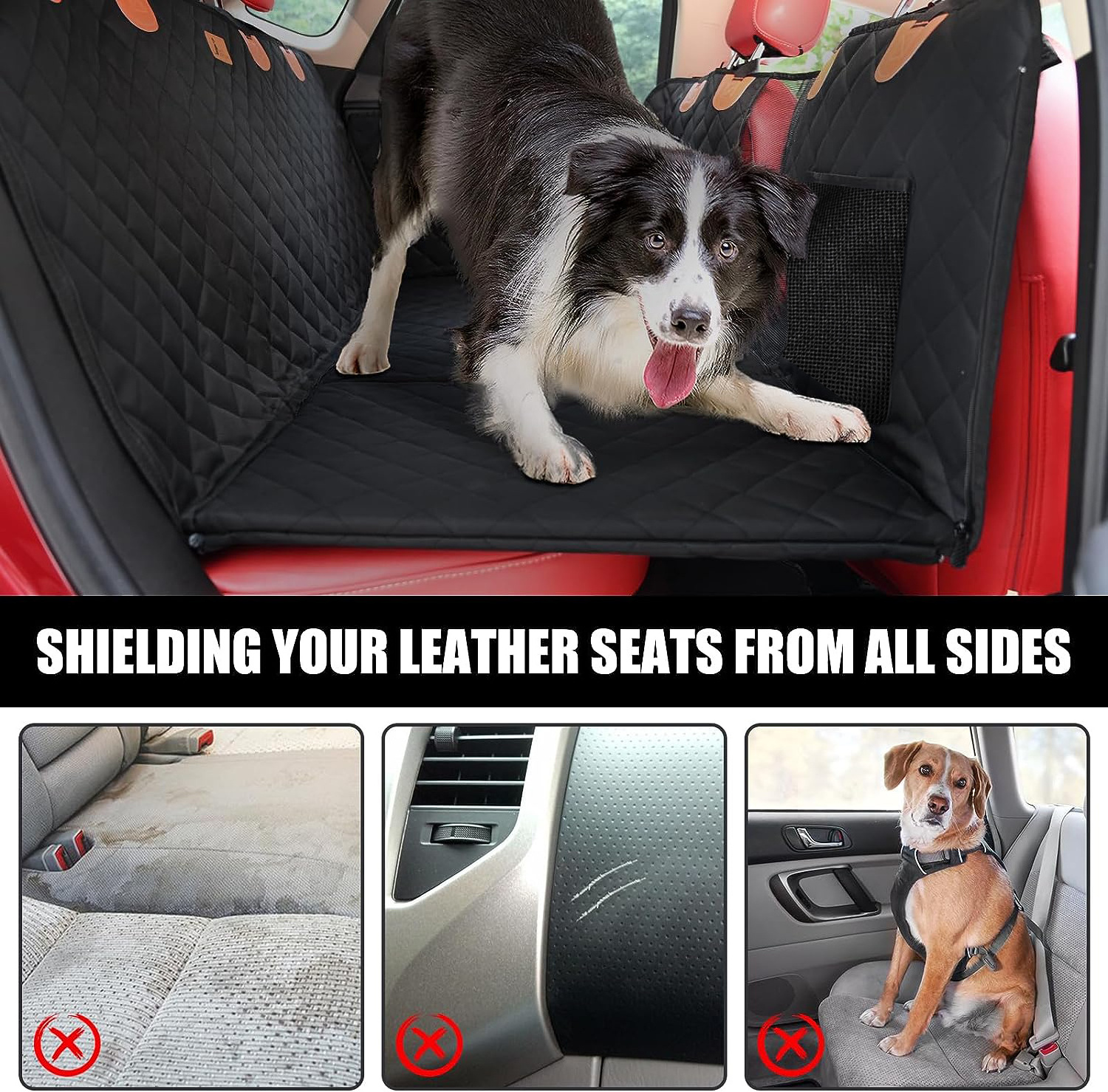 Hard Bottom Dog Car Seat Cover for Back Seat Extender for Dogs Dog Hammock  Camping Bed  for Travel Backseat Car SUV Truck