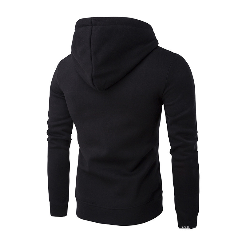 custom adult men's outdoors casual sportswear solid knitted hooded top sweatshirt hoodie