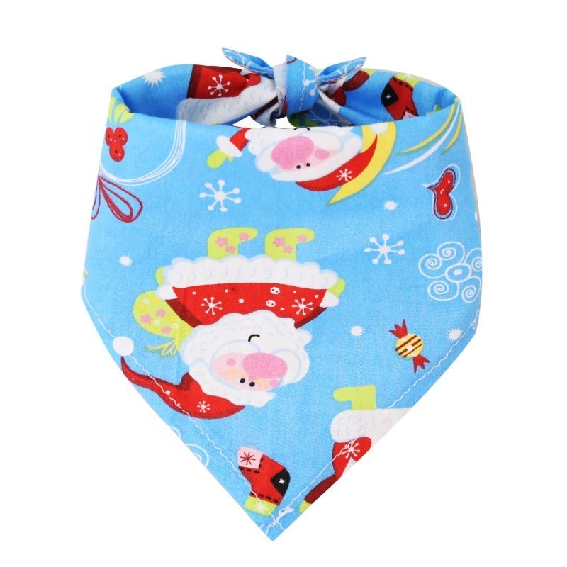 Wholesale Custom printed triangle Sublimation Christmas Cotton Luxury Dog Scarfs Pet Dog Bandana