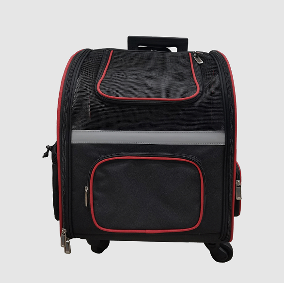 Factory top seller Pet Luxury Bag Carrier On Wheels  Pet Trolley Carry Bag Portable Pet Carrier Travel Bag