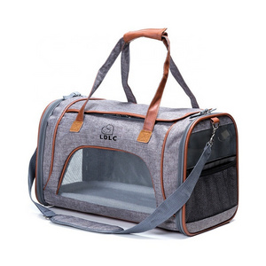 Ldlc Low Profile 2 Tone Foldable Luxury Airline Approved Cat Pet Carrier Under Seat Dog Carrier Bag Pet Carrier