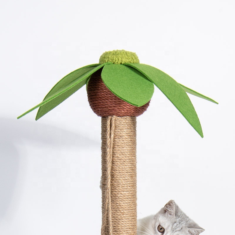 Cute Coconut Cat Tree Pet Supplies Climbing Tree Frame Round Sisal Cat Scratching Board Pet Scratching Toy For Pet Training